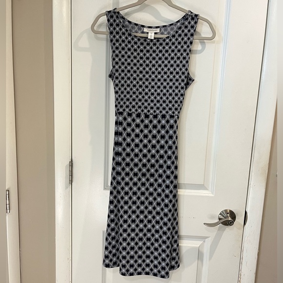 Motherhood Maternity Sleeveless Fit & Flare Tie Back Midi Dress Sz M Navy - Picture 1 of 10